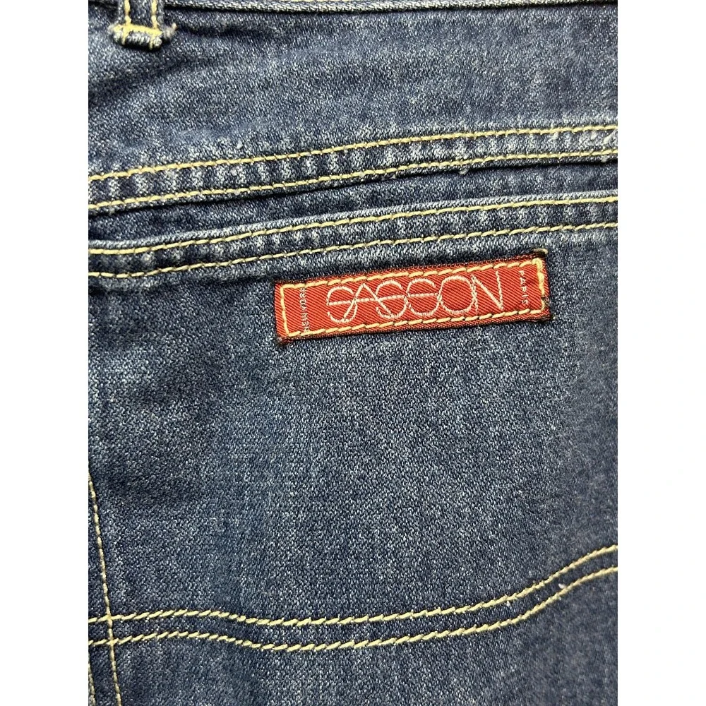 Vintage Sasson Jeans Juniors 9 Blue Medium Wash High Rise Mom 100% Cotton‎
